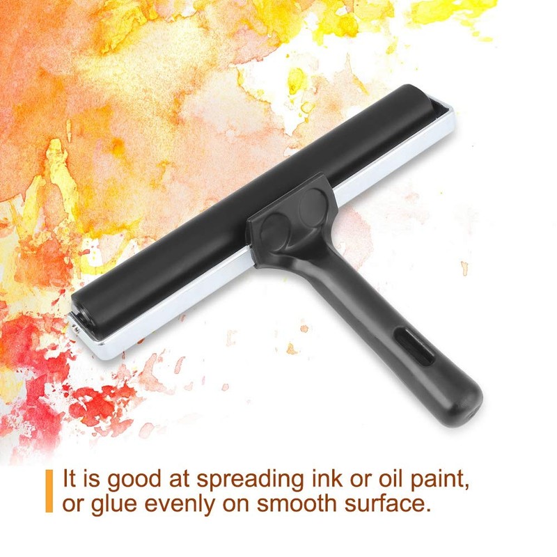 Rubber Roller, Black Rubber Brayer Roller Print Brush Ink Paint