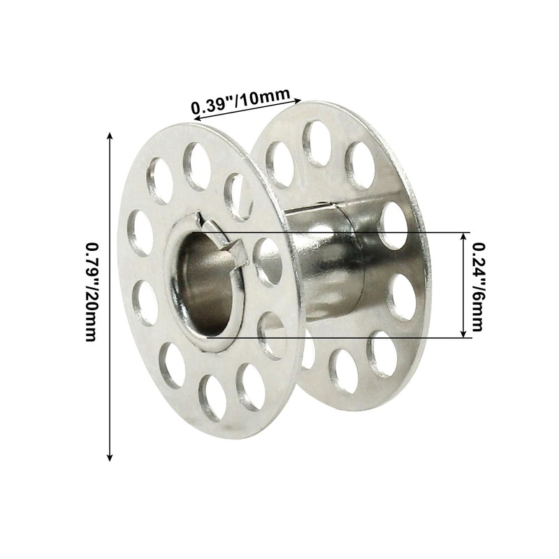 Coufce 32 Pcs Metal Bobbins for Sewing Machine, Replacement Bobbins