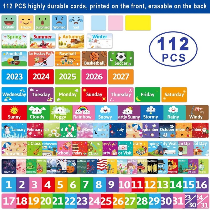 Fancy Land Calendar and Weather Pocket Chart for Kids with