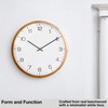 Driini Analog Dome Glass Wall Clock (12") - Wood Frame
