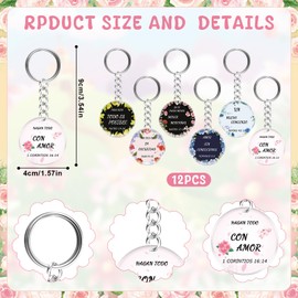 36 Pcs Spanish Bible Gifts 12 Spanish Christian Notebooks 12 Bible Verse Pens 12 Keychains Regalos Cristianos En Español Religious Inspirational Notepads Sunday School Church Study Supplies for Women