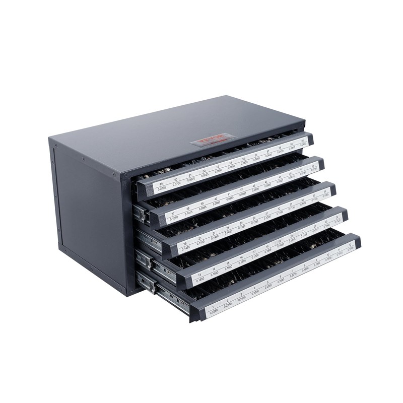 VEVOR Drill Bit Dispenser Cabinet, Five-Drawer Drill Bit Dispenser, 60-Compartment