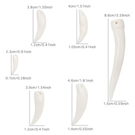 GraceAngie 60PCS Artifical Wolf Teeth Charms Resin Elephant Dog Animal Tooth Pendant for Necklace Earring Bracelet Jewelry Making Home Decoration Craft DIY Supplies