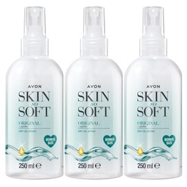 AVON Skin So Soft Original Jojoba Dry Oil Spray - 8.45 Fl.oz, Body Oil After Shower, Pack of 3
