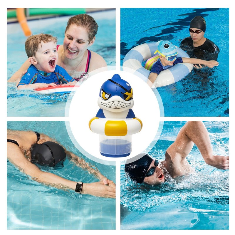 Floating Chlorine Dispenser - Pool Chlorine Holder Floater,Shark Design Fit