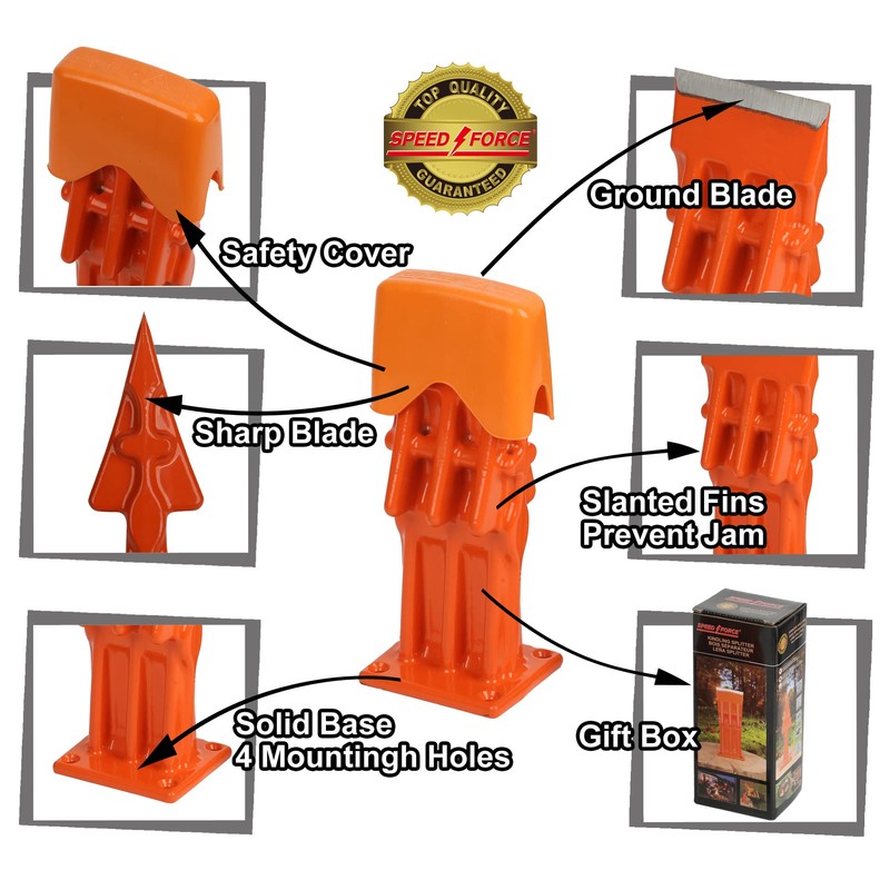 SPEED FORCE Firewood Kindling Log Wood Splitter – No Axe!Wedge
