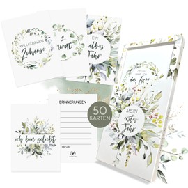 Baby Milestone Cards (German Language Version, English language not guaranteed), Photo Cards, Baby Cards, Milestone Cards, Great Gift Idea for Birth, Baby Shower, Pregnancy, Gift set, boy or girl, Pack of 40