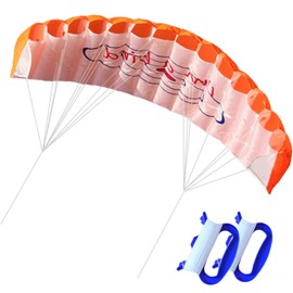 1.4m Dual Line Kite, Kitesurf Stunt Power Kit, Cometa Paracaidas Playa Suave Gigante, Ideal Cometa de Iniciación, Surf, Actividades al Aire Libre Naranja