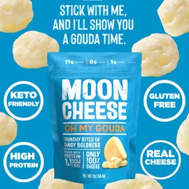 Moon Cheese Oh My Gouda Cheese Bites, 10 Ounce, 2-Pack, Crunchy, Packed With Protein & Calcium, Keto, Gluten Free