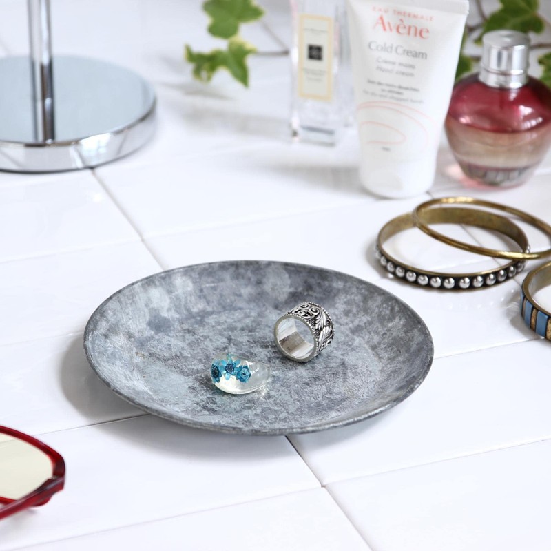 SPICE OF LIFE BAGT1643 Tin Round Tray, Antique Style, Matte