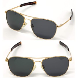 PP (Phenol Phthalein) Sunglasses, Pilot Sunglasses, Unisex, Metal Frame, Straight Temple, UV Protection, UV Protection, dark green / gold