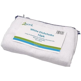 2Work Dishcloth 300 x 400 mm White (Pack of 10) 100212