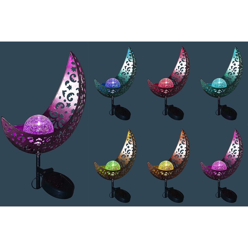Lunartec Garden Decoration Solar: Solar Moon Light with RGB LEDs