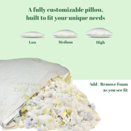 Sacred Thread Memory Foam Pillow, Adjustable Firmness, Soft, Aloe infused - Cooling Bed Pillows for Sleeping - Back, Stomach, Side Sleeper - Rayon Cover, Machine Washable