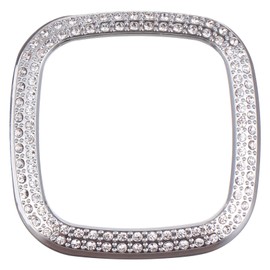 Operitacx Smart Watch Protective Case for Sense Full Coverage Plated Design with Rhinestones Scratch Resistant Durable Easy Install Accessory Replacement