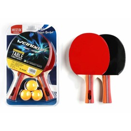 eBoutik - Table Tennis Bats & Balls Set – Get Fit Fun Outdoor & Indoor Ping Pong Game - Springtime - Fits On Any Table - Summer Portable Travel Family Garden Sports Game for Adults & Children