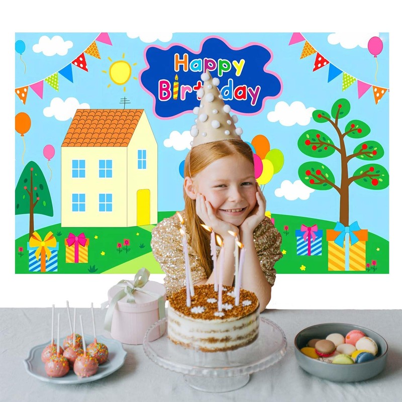 Pig Background Birthday Pink Pig Party Decoration for Party Birthday