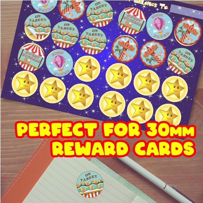 120 Popcorn Fairground 30mm Scented Reward Stickers for Teachers, Parents