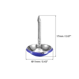 uxcell 40Pcs Upholstery Tacks, 11mmx17mm Round Head Decorative Furniture Nails Thumb Tack for Furniture Sofa Headboards, Blue