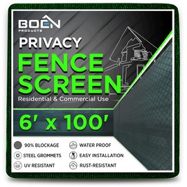 Boen - Backyard Privacy Screen Fence Covering 6' x 100' - Green - Instant Outdoor Privacy Fence Screen for Any Metal, Chain Link, Wood Panels or Plastic Fencing - Shade & Block Wind Privacy Wall