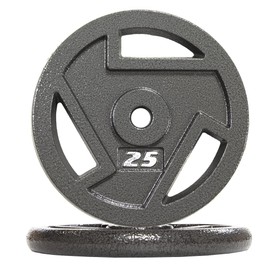 Fitvids Standard 1-Inch Cast Iron Plate Weight Plate for Strength Training and Weightlifting, 25-Pound, Pair