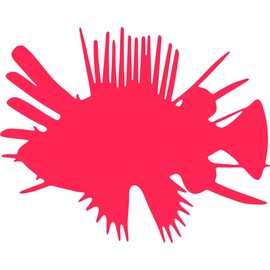 Lion Fish Picture Art - Peel & Stick Vinyl Wall Decal Sticker Size : 8 Inches X 12 Inches - 22 Colors Available