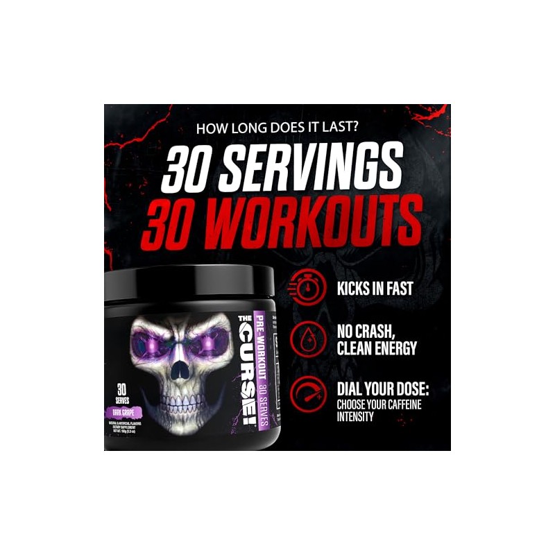 JNX SPORTS The Curse! Pre Workout Powder for Men &