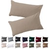 Soifox Set of 2 Pillowcases, 40 x 80 cm, Sandy
