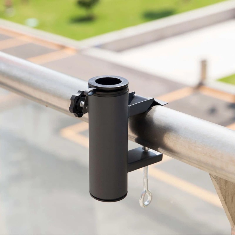 Grey Metal Balcony Umbrella Clamp | Parasol Holder For Balcony