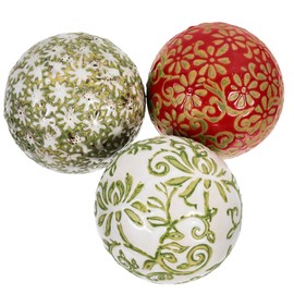 VICASKY 3pcs Decorative Floating Ceramic Balls Home Decor Ornaments for Pool Garden Random Style Design for Indoor Outdoor Use