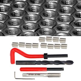 Thread Repair Tool Kit,Helicoil M10X1 25 17Pcs M10 X 1.25 Thread Repair Kit Stainless Steel Rethreading Tap Set,Helicoil M10X1 25 for Female Thread Injection Molding Machine Templates, High Voltage S