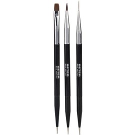 Beter - Set of 3 Dual-Ended Nail Art Brushes, Professional Nail Brush and Dotting Tool, Ideal for French Manicure, Fine Details and Gradients, Nail Art Decoration Kit, Nail Design