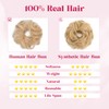 SLEEKALON Human Hair Messy Bun Hair Piece 100% Real Curly