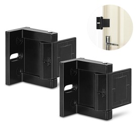 JIADAXIN High-Security Reinforced Door Lock – Aluminum Privacy Latch for Home and Hotel, Easy Installation with Stainless Steel Screws, Interior Night Lock for Added Protection (Black-2 Pack)