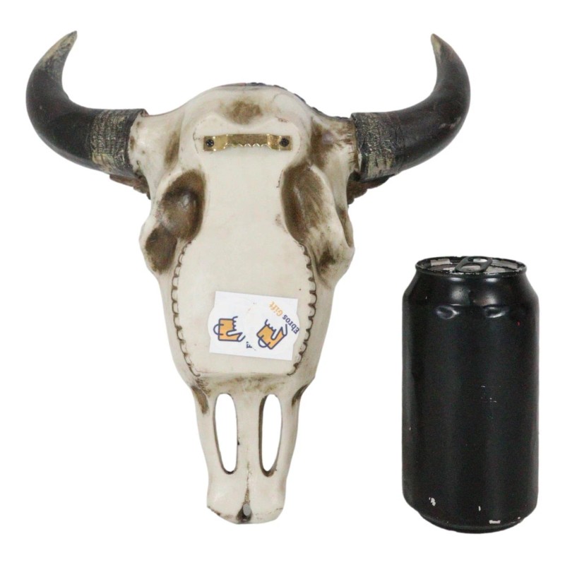 Western Patriotic Bull Cow Skull With American Flag Bald Eagle