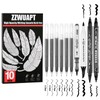 ZZWUAPT Black Pens Set,10 Pack Acrylic Ink Pens, Fine Point