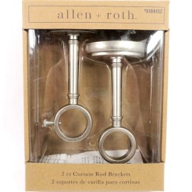 Allen & Roth 2 ct Curtain Rod Brackets, Brushed Nickel #5184152. Fits 1 inch Rod