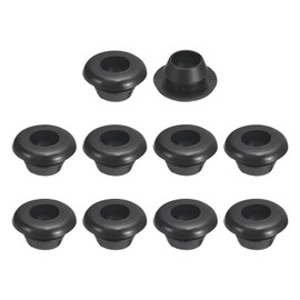 uxcell 38 Pcs Rubber Grommets, 7mm ID 9mm Drill Hole Double Sided Hollow Firewall Hole Plugs Round Electrical Wiring Gasket, Black