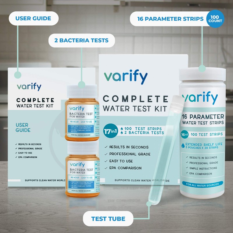 Varify 17in1 Complete Drinking Water Test Kit - 100 Strips