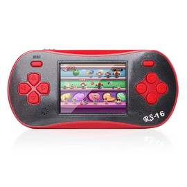 Handheld Game Player for Kids Adults- FAMILY POCKET RS16 Portable Classic Game Controller Built-in 260 Game 2.5 inch LCD Retro Arcade Video Game System Children's Birthday Gift (red)