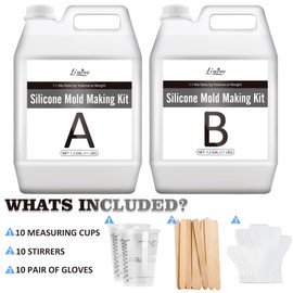 Silicone Molds Making Kit - 2.4 Gallon Translucent 15A Liquid Silicone Rubber for Mold Making - 1:1 Mixing Ratio Fast Curing Molds Making Silicone for Resin Molds, Casting, Candle Mold, DIY Crafts