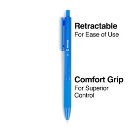 Tru Red Tr59162 Ballpoint Gripped Retractable Pen, Medium Point, 1.0Mm, Blue, Dozen