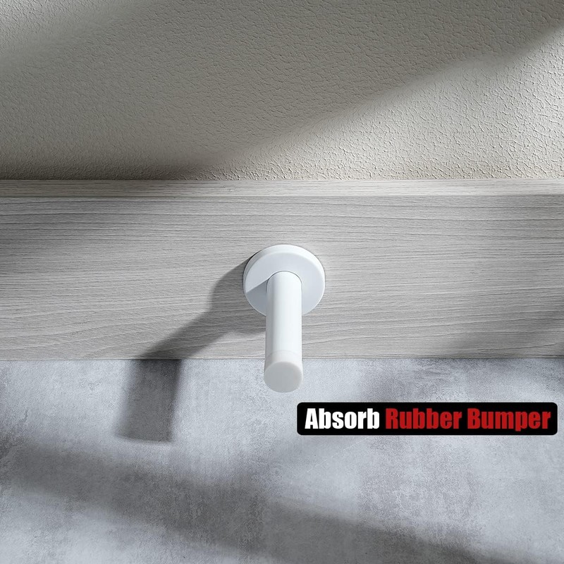 4 Pack White Door Stopper, 304 Stainless Steel Wall Mounted