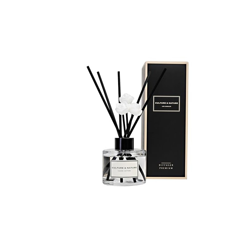 CULTURE & NATURE Reed Diffuser Set 4oz (120ml) Clean Cotton