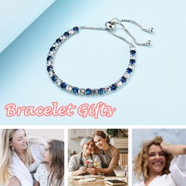 PDTU Gifts for Mum/Grandma/Auntie/Daughter/Niece/Sister/Best Friend Cubic Zirconia Adjustable Bracelet Presents for Women Girls│Bracelets Birthday Anniversary Christmas Gifts