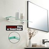 JQK Bathroom Glass Shelf, Floating Tempered Glass Shower Storage 24