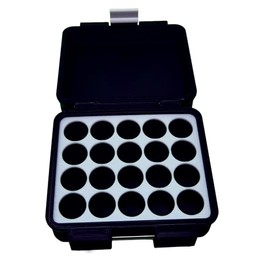 3D Printed Vial Storage Case - 3ml Vial Storage Case - Freezer Safe Hard Shell Peptide Case for Home, Fridge, Travel (Black/White, 20 3ml Vials)