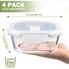 Small Glass Containers with Lids Square, 3 Cup Borosilicate Glass