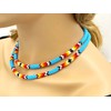 Native Style Beaded Double Strand Rope Necklace for Women Handmade,