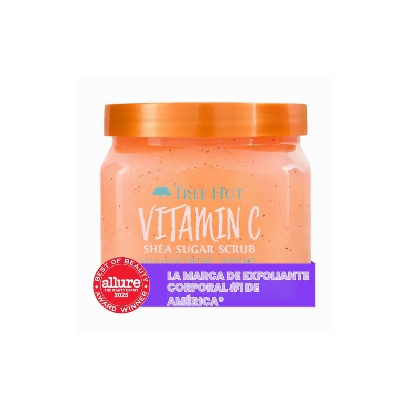 TREE HUT, Vitamin C Shea Sugar Scrub, Exfoliante Corporal de